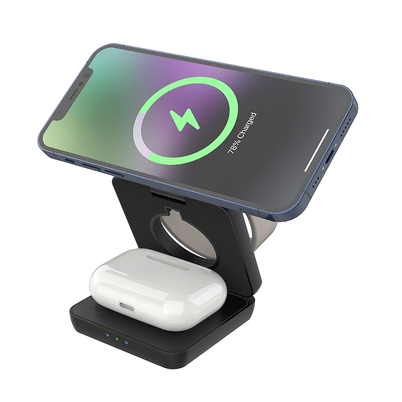 Foldable 3-in-1 Wireless Charging Station – 15W Fast Charge