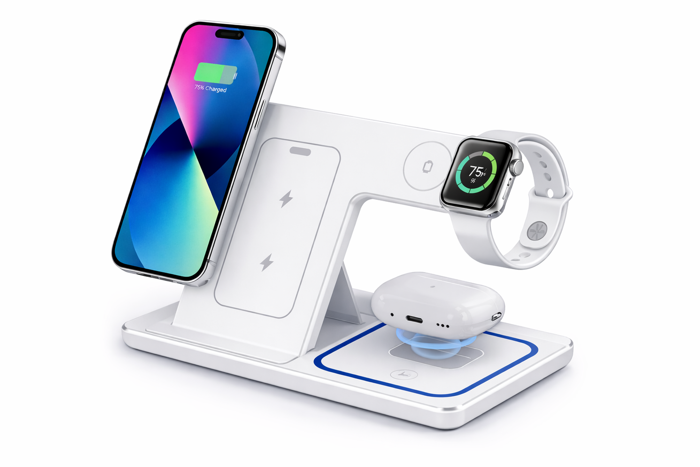 Foldable Wireless Charging Stand for Multiple Devices