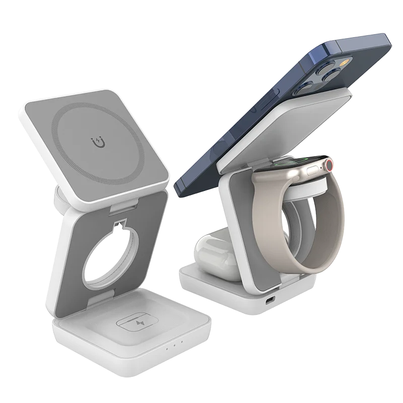 Foldable 3-in-1 Wireless Charging Station – 15W Fast Charge
